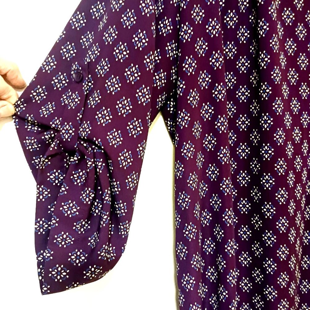 41 Hawthorn Stitch Fix Jimena Shirt Dress Purple Geometric Print XXL EUC Workwea - Picture 7 of 13